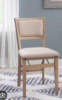 Linon Home Decor Keira Gray Wash Padded Folding Chair New in Box $399