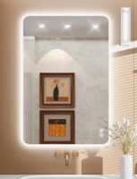 Wrought Studio Backlit LED Bathroom Vanity Mirror, Frameless Soft Rounded Corner, Dimmable 3 Color Light, Anti-Fog, Shatterproof Tempered Glass, IP64, UL/ETL Certified 24" x 36" New in Box $499