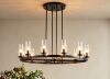 Laurel Foundry Modern Farmhouse Andrade 12-Light Dimmable Metal Wagon Wheel Chandelier New in Box $999