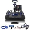 VEVOR Heat Press Machine, 15 x 15 inch, 8 in 1 Heat Transfer Machine with 30 oz Tumbler Press, 360&deg; Swing Away Digital T-Shirt Pressing, Teflon Coating, for T-Shirts/Mugs/Hats/Plates, Black+Blue New in Box $399