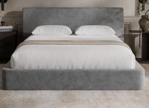 RECCI AirFrame Queen Upholstered Bed Frame with Ergonomic Angled Headboard New in Box $599