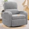 BaseBeauty 26" Swivel Electric Recliner, Swivel Rocker Recliner with Cup Holders and Storage, Nursery Recliner Glider Chair with Adjustable Headrest, Gray New in Box $899