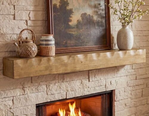 Millwood Pines Solid Wood Live Edge Fireplace Shelf Mantel New in Box $399