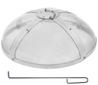 VEVOR Fire Pit Spark Screen Round 27", Reinforced Heavy Duty Steel Metal Cover, Outdoor Firepit Lid, Easy-Opening Top Screen Covers Round with Ring Handle for Outdoor Patio Fire Pits Backyard New In Box $199