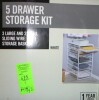 Everbilt 34.76 in. H x 17.13 in. W White Steel 5-Drawer Close Mesh Wire Basket New In Box $199 - 2
