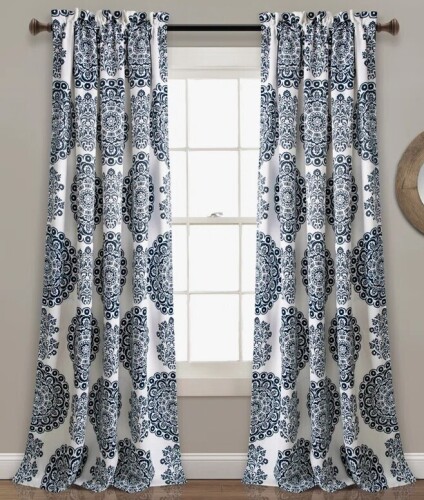Lush Decor Lush Decor Evelyn Medallion Room Darkening Curtain Panels Pair Drapes, 52" x 84" $99