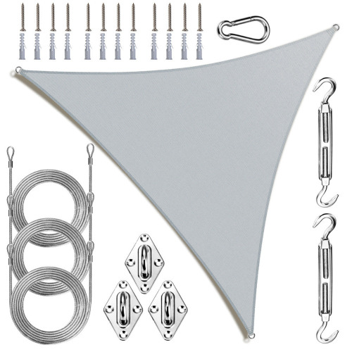 Royal Shade Triangle Shade Sail With Hardware Kit & Rope, 16 ft. x 16 ft. x 16 ft. $299