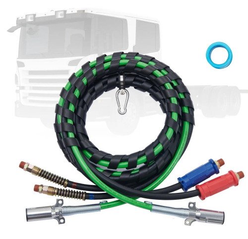 VEVOR 15 ft. Semi Truck Air Lines Kit, 3-in-1 Air Hoses & ABS Power Line for Semi Truck Trailer Tractor, 7-Way Plug Electrical Cord Cable and Rubber Air Lines Hose Assembly Kit with Hook & Teflon Tape New In Box $199
