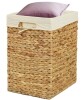 Vintiquewise Handmade Rectangular Water Hyacinth Wicker Laundry Hamper with Lid Natural, Medium New In Box $99