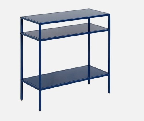 Henn&Hart 24" Side Table, Nightstand, End Table, Blue New In Box $299