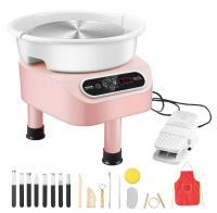 VEVOR Pottery Wheel, 11 inch Pottery Forming Machine, Direct Drive Ceramic Wheel with 3 Support Legs for DIY Art Craft, 450W Electric Wheel for Pottery with Foot Pedal and LCD Touch Screen, Pink New In Box $299