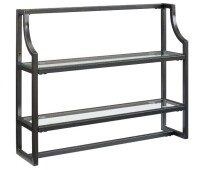 Crosley Aimee Wall Shelf in Oil Rubbed Bronze & Tempered Glass New In Box $299