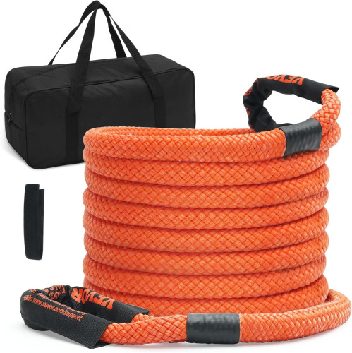 VEVOR 1" x 30' Kinetic Recovery Tow Rope 38,000 lbs, Heavy-Duty Off Road Snatch Strap, Extreme Duty 30% Elasticity Energy Snatch Strap for Jeep Car Truck ATV UTV SUV Tractor -Black New In Box $99