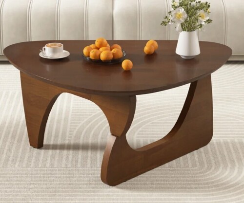 Latitude Run&reg; 100% Solid Wood Triangle Coffee Table - Mid Century Modern Coffee Table For Living Room, Modern Tea Table For Home, 34.3x23.6x16.5 New In Box $399
