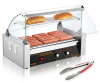 VEVOR Hot Dog Roller 7 Rollers 18 Hot Dogs Capacity 1050W Stainless Sausage Grill Cooker Machine with Dual Temp Control Glass Hood Acrylic Cover Bun Warmer Shelf Removable Oil Drip Tray, ETL Certified New In Box $299