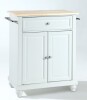 Crosley Furniture Wood Top Portable Kitchen Island / Cart in a White finish (3 Boxes) New in Box $699