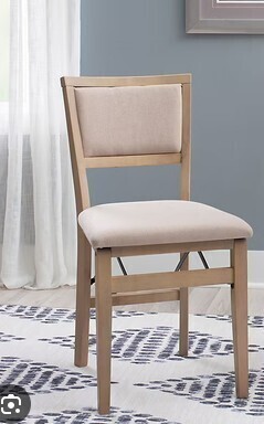 Linon Home Decor Keira Gray Wash Padded Folding Chair New in Box $399