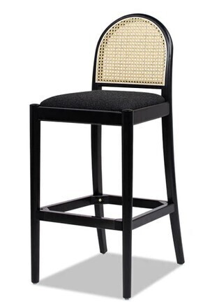 Jennifer Taylor Home Panama 30.5" Curved Back Cane Rattan Bar Stool New in Box $899