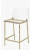 Fox Hill Trading Pure Decor 24" Antonio Lucite Counter Stools in Gold New in Box $499