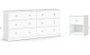 Tvilium 2 Piece Modern Wood Dresser and Nightstand Bedroom Set in White (2 Boxes) $499