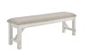 Powell Krause Smokey White Dining Bench Backless 60 in. New in Box $399