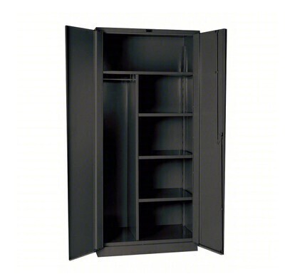 HALLOWELL Storage Cabinet: 36 in x 24 in x 78 in, 4 Shelves, Swing Handle & Padlock Hasp, Adj, Solid New in Box $2,399