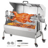 VEVOR Rotisserie Grill with Hooded Cover, BBQ Whole Pig Lamb Goat Charcoal Spit Grill, 46 Inch 132Lbs Capacity, Electric 52W Motor Stainless Steel Roaster with Viewing Window and Lockable Wheels New In Box $699