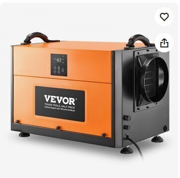 VEVOR 156 Pints Commercial Dehumidifier with Drain Hose, Portable Crawl Space Dehumidifiers for Basement Storage Room Industrial Grade, Auto Defrost/Drainage, Heavy-duty Galvanized Steel, LED Indicate 156 Pints Commercial Dehumidifier designed for large, 