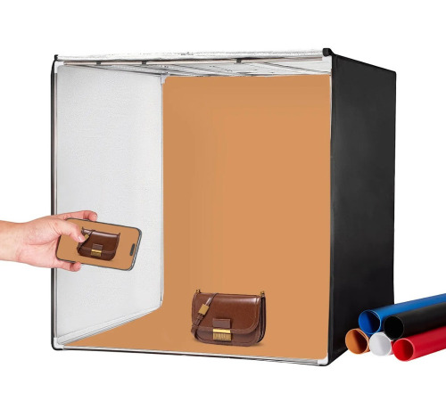 VEVOR Photo Studio Light Box, 32" x 32", 5600K Professional Photo Shooting Tent Kit with 210 LED Lights 5 Backdrops Power Adapter Soft Light Cloth Corner Pieces, High CRI &ge; 95 for Product Photography New in Box $199