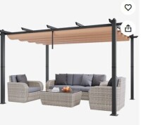VEVOR 10'x13' Outdoor Retractable Pergola with Canopy, Aluminum Pergola with Retractable Canopy, Modern Pergola with Sun Shade Canopy for Patios, Gardens, Decks, Backyards (Beige) New in Box $599