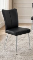 Wrought Studio 18" H Modern Ergonomic Faux Leather Dining Chairs with Metal Legs in Black New in Box $399