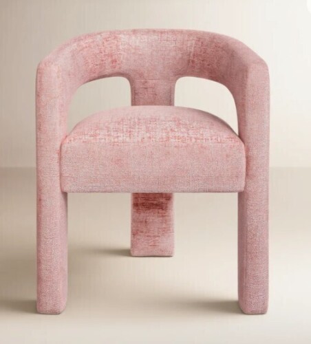 Joss & Main Darlington Chenille Upholstered Dining Arm Chair in Pink New in Box $499