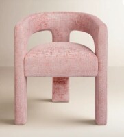 Joss & Main Darlington Chenille Upholstered Dining Arm Chair in Pink New in Box $499