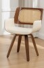 Corrigan Studio Sirkin Modern Swivel Upholstered Dining Chairs With Cane Rattan Back in Beige New in Box $499