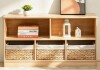 Ebern Designs 43.3" W Ebern Designs Solid Rubberwood 5-Compartment Bookcase New in Box $299
