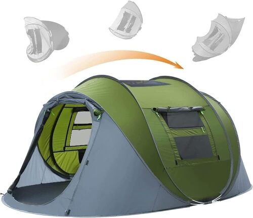 HIKERBRO 3-4 Person Pop Up Tent for Camping with Skylight Waterproof Pop Up Tent Easy Setup Camping Tent with Rainfly, Automatic Family Tent with 2 Doors & Windows Similar to Picture New $299