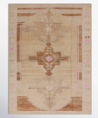 Dakota Fields 6' x9' Medallion Tan/Pink Area Rug New $599