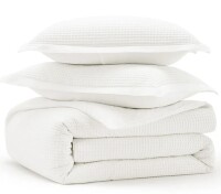 Bedsure 3-Piece Queen Size Cotton Waffle Weave Duvet Cover Set $199