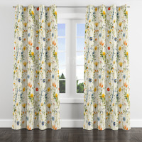 East Urban Home Floral Curtain Panels - Yellow Bonapfel Velvet Grommet Curtain - (Pair) 52"W x 120"L $99