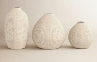 Joss & Main Ilma Stone Table Vase - Set of 3 / Ebern Designs Wood Tabletop Candlestick - Set of 3 New In Box Assorted $99