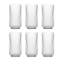 TarHong Mesa Premium Plastic Drinkware Jumbo Beverage, 22 Ounce, Clear, Set of 6 / Fleck Kira Handmade Drinking Glass, 6 Ounce, Set at 4 New In Box Assorted $99