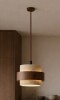 Ebern Designs Modern Natural Stone And Wood Pendant Light New in Box $199