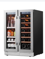 Ca'Lefort - 24 Inch Wine and Beverage Refrigerator, Dual Zone Wine Fridge, Holds 20 Bottles &60 Cans,Built-in for Home/Bar - Stainless Steel New in Box $799