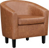 Yaheetech Accent Chair Faux Leather Barrel Armchairs, Brown New in Box $499
