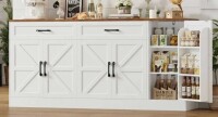 August Grove 71" Farmhouse Sideboard Buffet Cabinet-Adjustable Shelves, 2 Large Drawers, Door-Mounted Shelf New in Box $699
