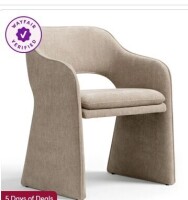 Latitude Run 19" Seat Height Upholstered Fabric Dining Armchair in Khaki New in Box $499