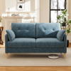 Ebern Designs George 62&rsquo;&rsquo; Chenille Tufted Loveseat Sofa with 2 Pillows And Storage Pockets, Blue, New in Box $699
