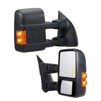 VEVOR Towing Mirrors, Left & Right Pair Set for 1999-2007 Ford F250 F350 F450 F550, Power Heated with Signal Light, Plane & Convex Glass, Manual Controlling Telescoping Folding, Heating Defrost, Black, New in Box $299