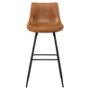 George Oliver Faux Leather Modern Low Back Counter Stool, Whiskey Brown, New Open Box $299