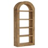 Byblight 71" Brown Wood 5-Shelf Arched Bookcase for Home Office and Living Room, New in Box $399